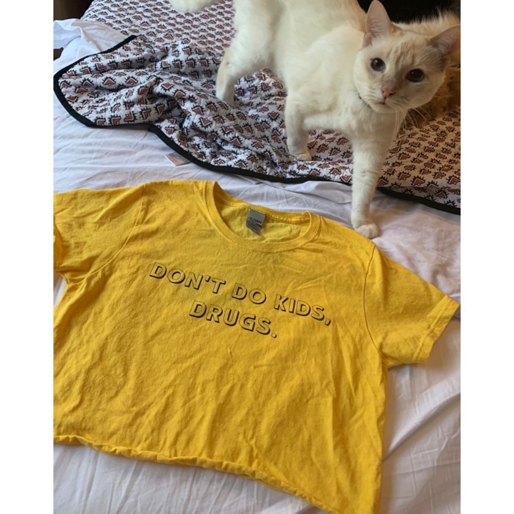 Cute funny graphic crop top tee shirt